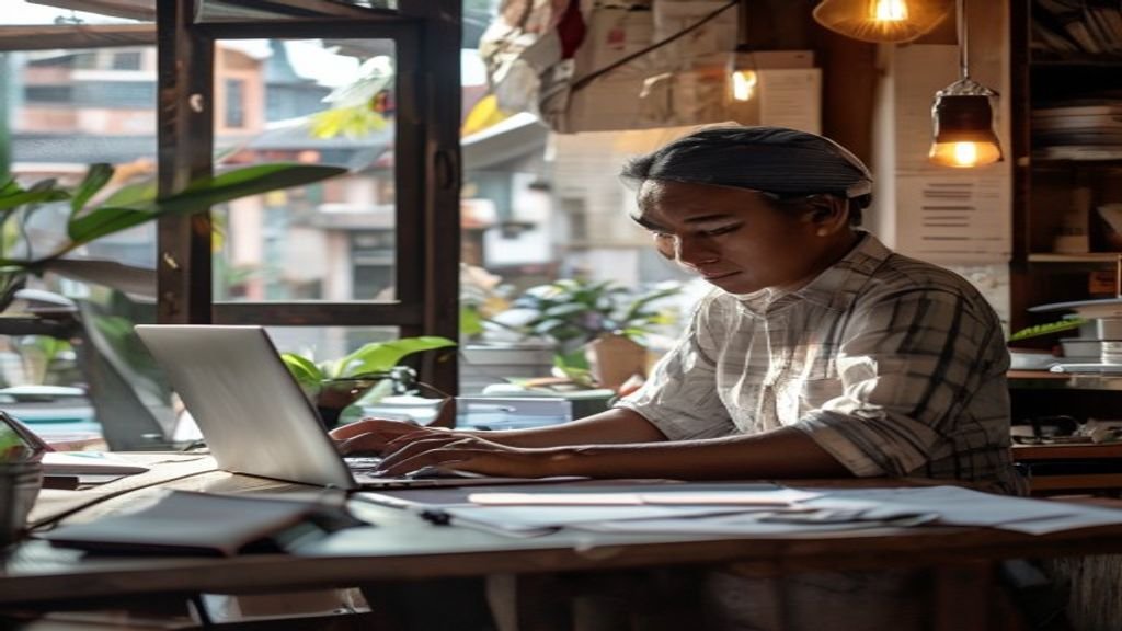 Ilustrasi konsep bisnis sukses dengan latar belakang grafik keuangan
